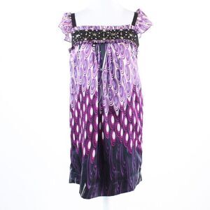 Purple black geometric  ECI  sleeve shift dress 4